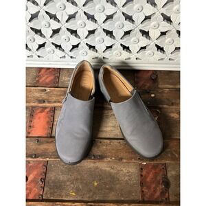 Hotter Comfort Concept Grey Leather Zip Slip On Loafers Shoe Size 6